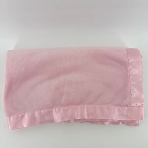 Walgreens Pink Super Ultra Soft Baby Blanket Satin Ruffle Trim Plush Lovey Crib
